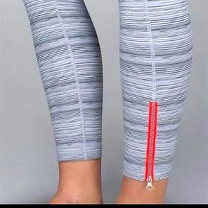 Lululemon High Times pant with coral ankle zippers